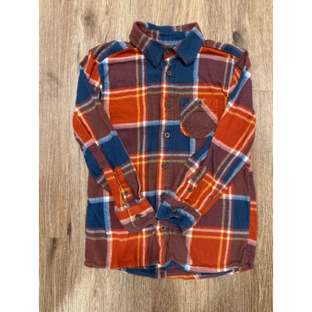 Boys Long Sleeve Plaid Flannel Shirt